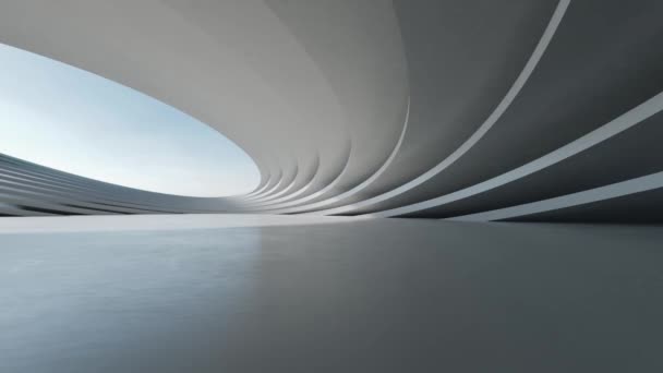 Renderowanie Abstrakcyjnej Futurystycznej Architektury Pustą Podłogą Betonową Scena Prezentacji Samochodu — Wideo stockowe