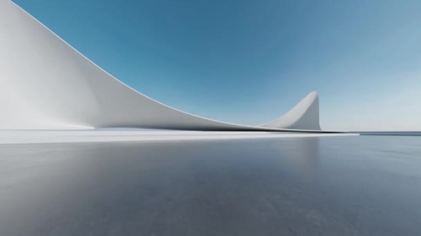 Renderização Arquitetura Futurista Abstrata Com Piso Concreto Vazio Cena Para — Vídeo de Stock
