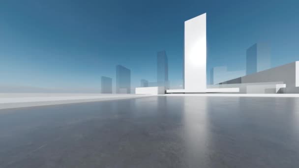 Render Abstract Futuristic Architecture Concrete Floor — Stockvideo