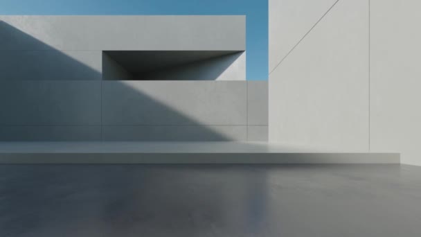 Darstellung Abstrakter Moderner Architektur Mit Leerem Betonboden Szene Für Auto — Stockvideo