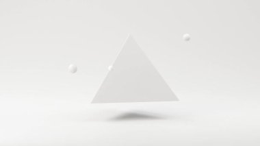 Beyaz üçgenin soyut animasyonu geometrik, 3d döngü canlandırmasıName.