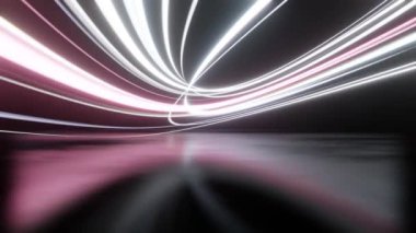 soyut fütüristik neon arkaplan parlayan çizgiler, ışık izi, döngü canlandırması