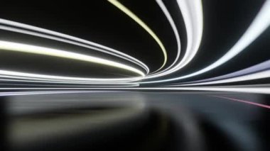 soyut fütüristik neon arkaplan parlayan çizgiler, ışık izi, döngü canlandırması