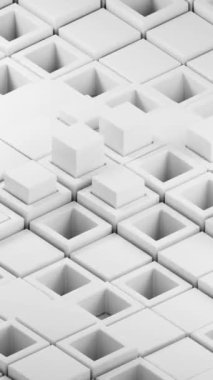 Beyaz blok geometrik arkaplan, hareket tasarımı 3d canlandırma canlandırması