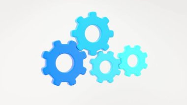 Mavi vites simgesinin 3 boyutlu canlandırması, döngü canlandırması