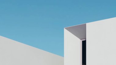 Soyut modern mimari arka planının 3 boyutlu çizimi, Asgari mimari poster