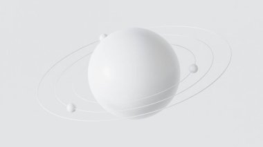 Beyaz gezegenin etrafında dönen beyaz yörüngelerin 3d 'si, Geometri şekli