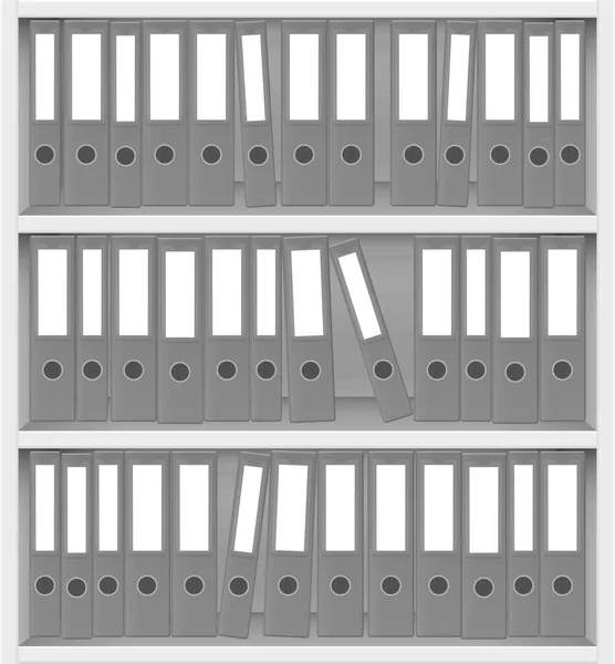 Серые Кольца Полными Коробками Упакованы Футляр Белой Книги Большой Офисной — стоковый вектор