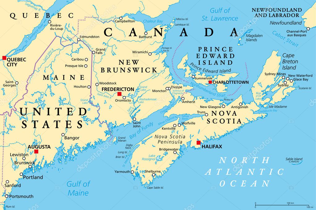 The Maritimes, also called Maritime provinces, a region of Eastern