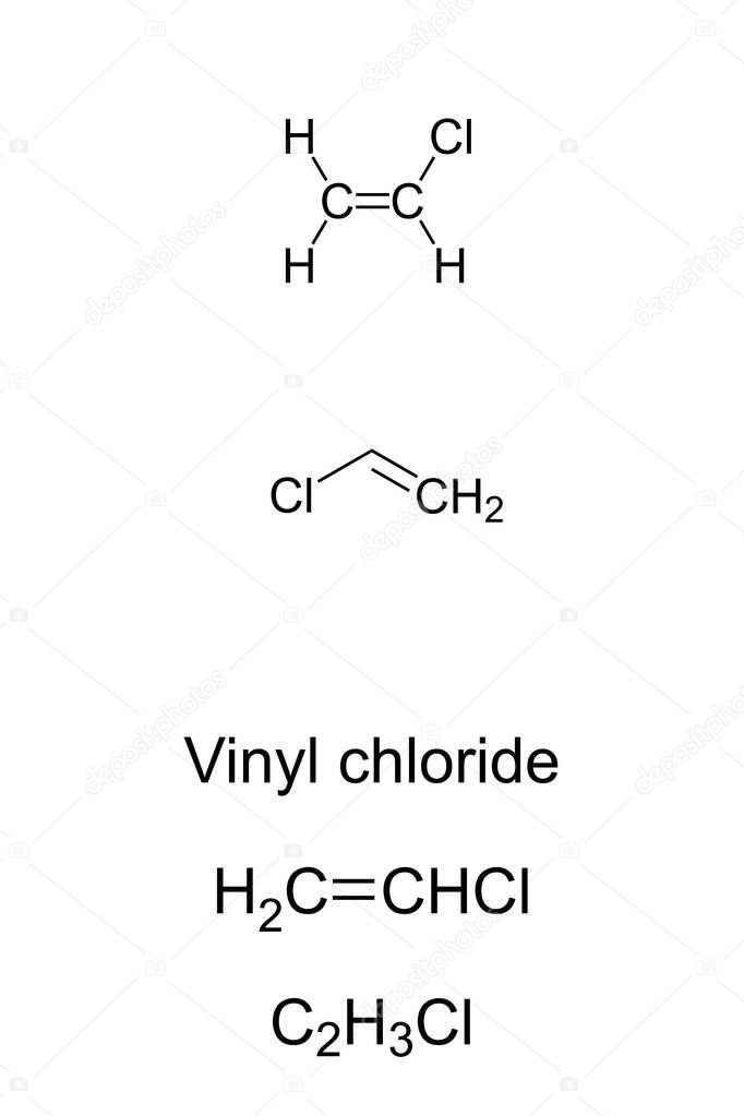 Vinyl chloride, vinyl chloride monomer VCM, or chloroethene, chemical ...