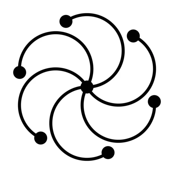Symbol Slunce Tvořený Šesti Oblouky Sedmi Tečkami Šest Půlkruhů Uspořádaných — Stockový vektor