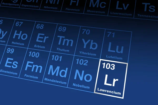 Lawrencium Periodensystem Radioaktives Transuranisches Metallisches Element Der Aktinide Serie Mit — Stockvektor
