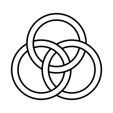Three interlaced circles, an emblem of the Trinity. An ancient Christian symbol, representing the union of the coeternal and consubstantial persons Father, the Son Jesus Christ and the Holy Spirit. clipart