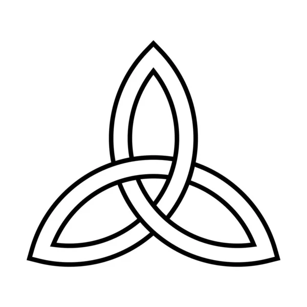 三叉戟 三叉戟三叉戟的一种象征 由三个相等的拱形或部分圆弧交织而成 凯尔特三角结 一种符号和符号 常用于古代基督教装饰中 — 图库矢量图片