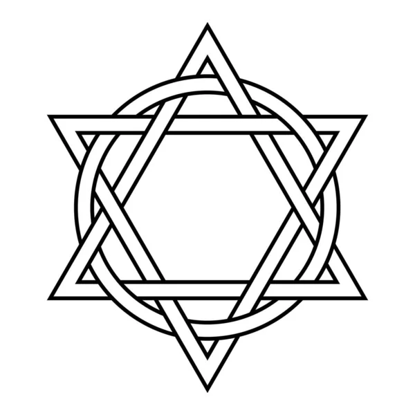 二つの三角形は円に置き換えられます 古代キリスト教の紋章は 三位一体の永遠性と完全性 父と子イエス キリストと聖霊との結合を表しています — ストックベクタ