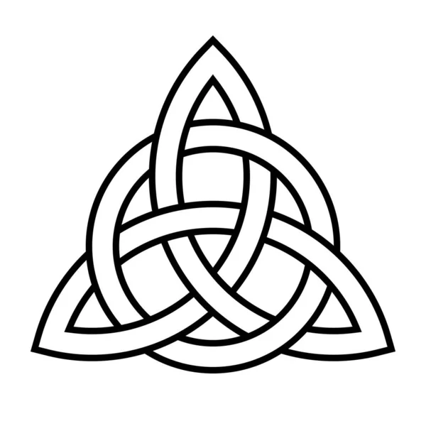 Triquetra Con Cerchio Intrecciato Simbolo Della Trinità Formato Tre Archi — Vettoriale Stock