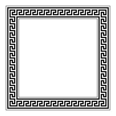 Yunan anahtar deseni, kıvrımlı kıvrımlı desen kare çerçeve ve dekoratif sınır. Çizgilerden yapılmış, tekrarlanan motif şeklinde, çizgilerle çerçevelenmiş. Yunanistan ve Roma 'nın klasik stili, Yunan perdesi olarak da bilinir.