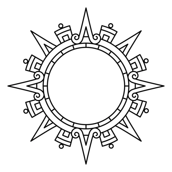 Disque Solaire Aztèque Symbole Solaire Diadème Représentant Divinité Solaire Aztèque — Image vectorielle