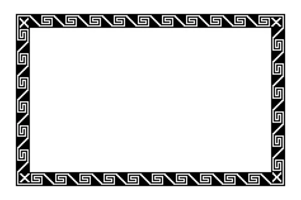 Patrón Traste Escalonado Azteca Marco Rectángulo Con Motivo Meandro Serpiente — Archivo Imágenes Vectoriales