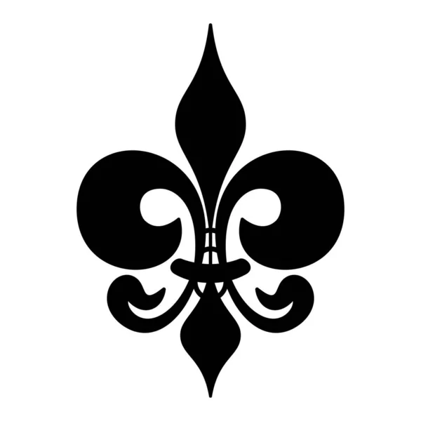 플뢰르 Fleur Lis 플뢰르 Fleur Lys 백합의 상징으로 수세기 사용되었다 — 스톡 벡터