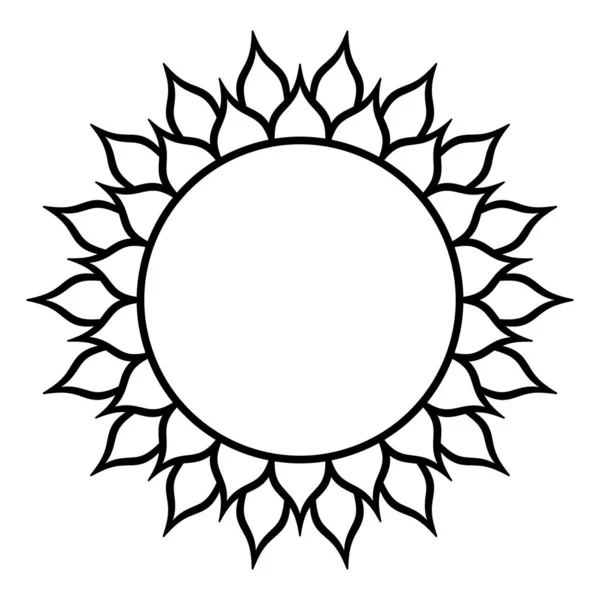 Символ Подсолнечника Двумя Лепестками Восемнадцать Раз Символ Солнца Тридцатью Шестью — стоковый вектор