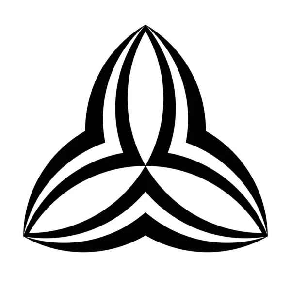 Символ Форме Трикветры Три Линзы Формы Рыб Весики Расположенные Равностороннем — стоковый вектор