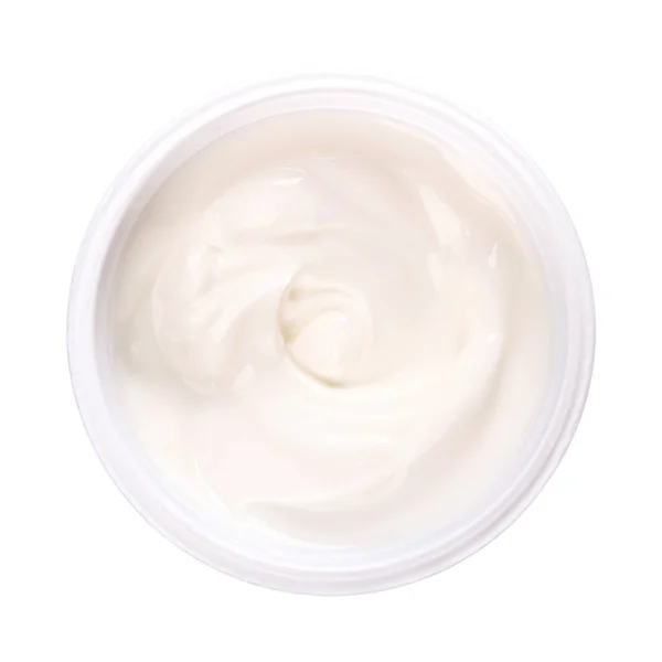 Iogurte Cremoso Num Copo Plástico Iogurte Agitado Também Escrito Iogurte — Fotografia de Stock