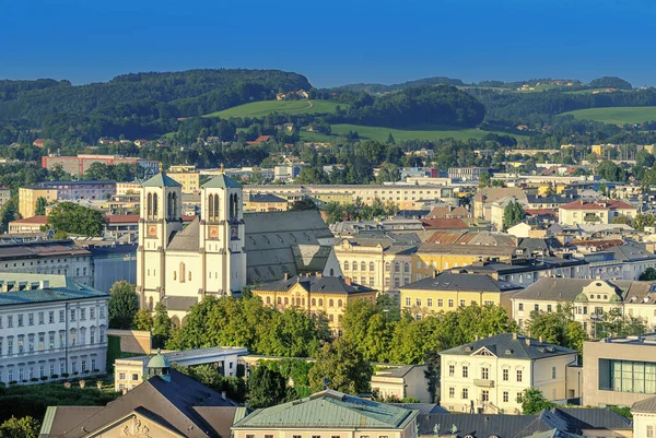Andrkirche Szent András Plébániatemplom Salzburg Városában Ausztriában Kilátással Heubergre Katolikus — Stock Fotó
