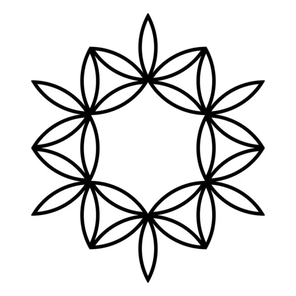 象征和图案 像花朵 维西嘉鱼形状的镜片 来自生命之花 形成了一颗12尖的恒星 在威尔特郡沃明斯特附近发现的作物圆圈模型 — 图库矢量图片