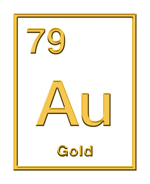 Gold Chemisches Element Aus Dem Periodensystem Entnommen Mit Reliefform Edelmetall — Stockfoto