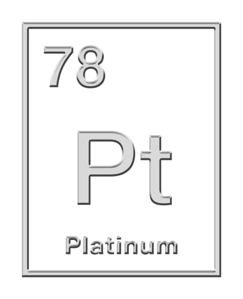 Platino Elemento Químico Tomado Tabla Periódica Con Forma Relieve Metal —  Fotos de Stock