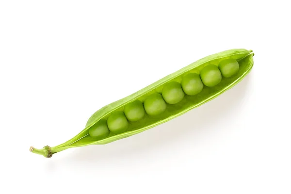 Green Peas Open Pod Insight Open Fresh Pea Pod Ripe — Stock Photo, Image