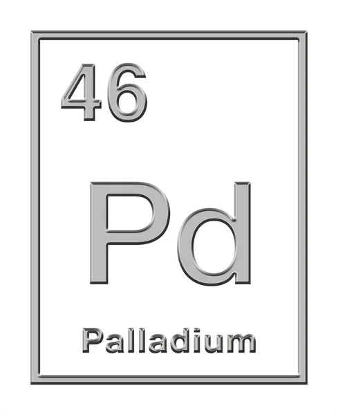 Palladium Chemisch Element Gemaakt Van Periodiek Systeem Met Reliëfvorm Edel — Stockfoto