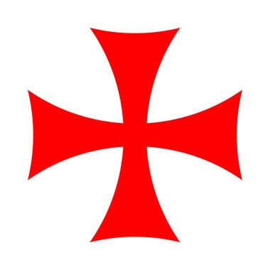 Tapınak Şövalyeleri haçı. İsa 'nın Zavallı Askerleri ve Süleyman Tapınağı' nın sembolü. Orta Çağ 'daki Katolik inancının askeri düzeni Kudüs' teki Tapınak Dağı 'nda kurulmuştur..