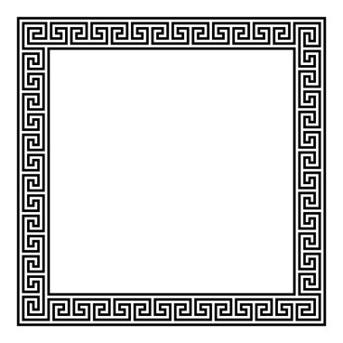 Yönünü değiştiren, kare çerçeveli ortalama desen. Dekoratif, pürüzsüz sınır, yön değiştiren kıvrımlı desen, çizgilerden yapılmış, tekrarlanan motif şeklinde, Yunanca anahtar olarak bilinir..