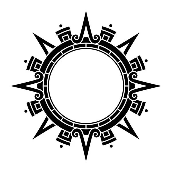 Aztec Solar Disk Sun Symbol Diadem Representing Aztec Sun Deity — Stock Vector