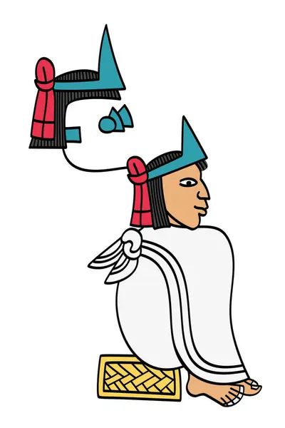 Moctezuma Ninth Emperor Aztec Empire Depicted Codex Mendoza Name Glyph — Stock Vector