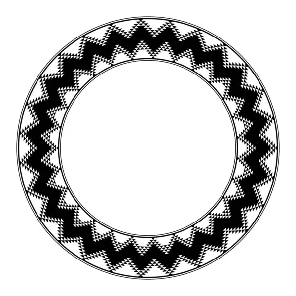 Anasazi Muster Kreisrahmen Dekorative Umrandung Des Typischen Designs Der Ahnen — Stockvektor