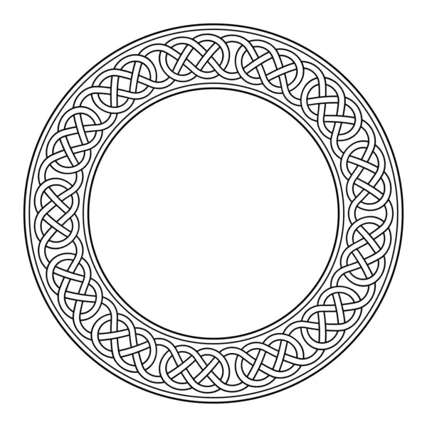 Cirkel Frame Met Keltische Lus Rand Knoopwerk Decoratieve Rand Met — Stockvector