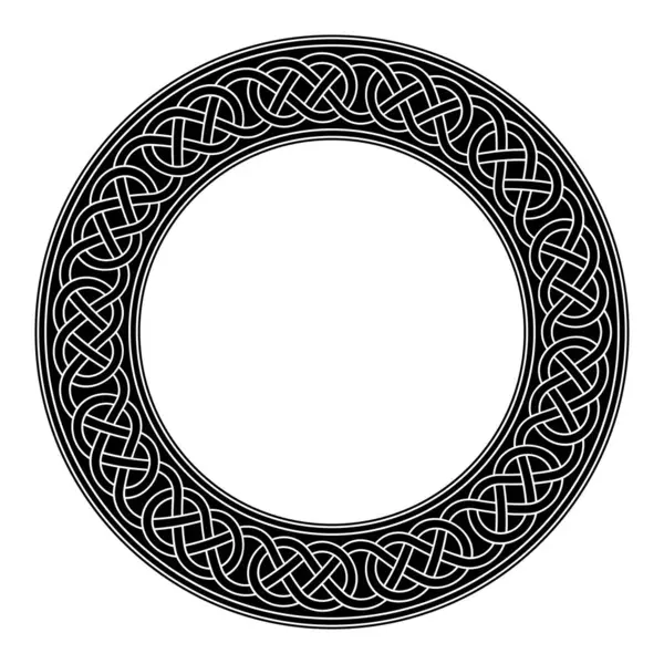 Keltisk Knutarbeid Sirkelramme Med Dekorativ Løkkegrense Mønster Typisk Keltisk Stil – stockvektor