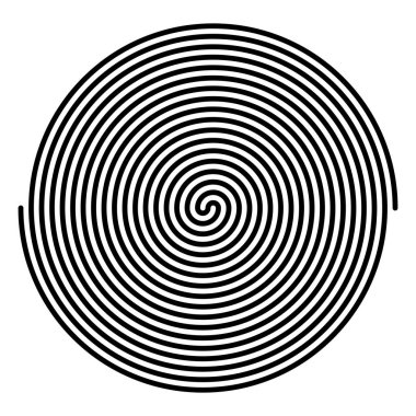 Double-arm Archimedean spiral. An arithmetic spiral with two arms, connected at the center. E. g. used in technics as spiral antennas, making them with their windings to extremely small structures. clipart