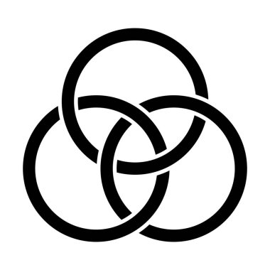 Emblem of the Trinity, three interlaced circles, an ancient Christian symbol, representing the union of the coeternal and consubstantial persons the Father, the Son Jesus Christ and the Holy Spirit. clipart