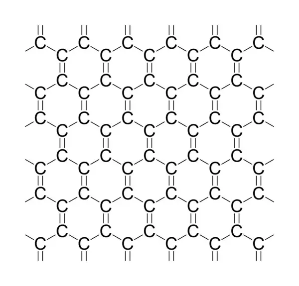Структура Графена Аллотроп Углерода Состоящий Одного Слоя Атомов Углерода Расположенного Стоковая Иллюстрация