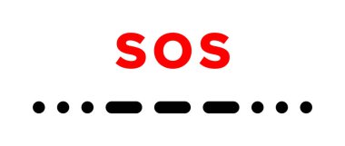 SOS, Mors alfabesi tehlike sinyali, uluslararası kullanılıyor. S harfi için 3 nokta, O harfi için 3 çizgi ve S harfi için 3 nokta şeklinde iletilir, harfler arasında boşluk yoktur..