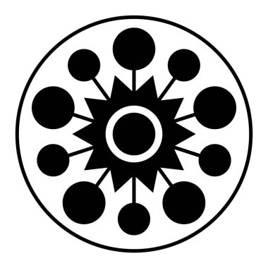Yıldız şeklinde ekin çemberi deseni. İki kere beş daire bir merkeze doğru iki pentagram olduğunu gösteriyor. Merkezde 10 köşeli bir yıldızla çevrili bir daire. Avebury Wiltshire yakınlarında 2025 bulundu..