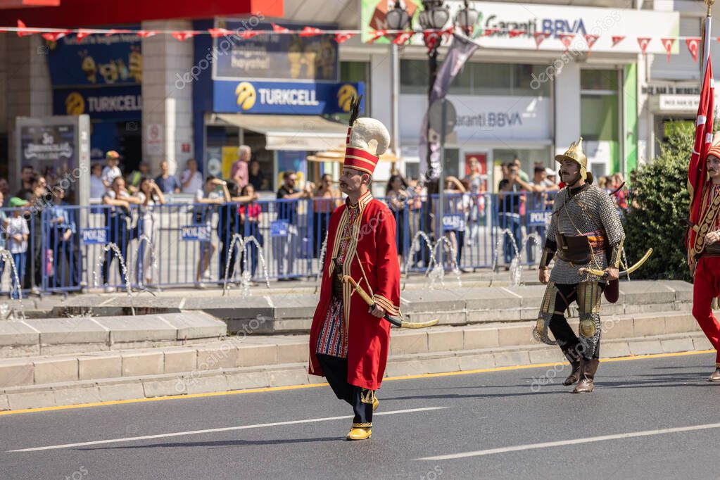 AnkaraTurquía 30 de agosto de 2023 Famosa banda militar otomana