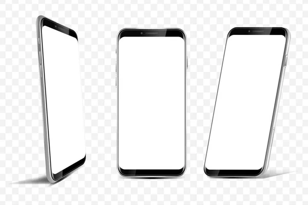 Mobile Phone Mockup Set Realism Design Bundle Smartphone Presentation Template — Stock Photo, Image