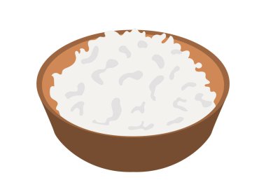 Ahşap bir kasede süzme peynir. Yumuşak ekşi kaymak. Süt ürünleri. Vektör illüstrasyonu izole tasarımı