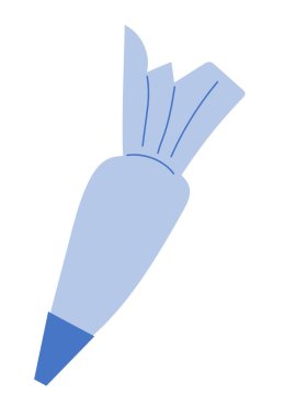 Süslü tatlılar için kremalı hamur torbası. Ev yapımı mutfak gereçleri. Vektör illüstrasyonu izole tasarımı