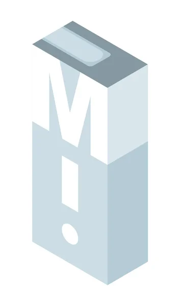 Молочный Напиток Минималистской Упаковке Картонной Коробки Молочные Продукты Векторная Иллюстрация — стоковый вектор